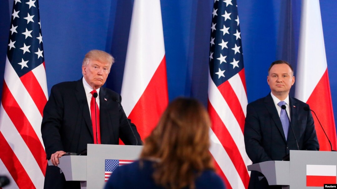 Shugaban Amurka Donald Trump a lokacin ziyarasa a Poland