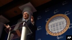 FILE - Former New York Gov. George Pataki speaks at the Republican Jewish Coalition Presidential Forum in Washington.