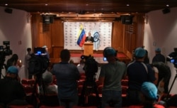 Venezuela's Attorney General Tarek William Saab gives a press conference regarding what the government calls a failed attack over the weekend aimed at overthrowing President Nicolás Maduro in Caracas, Venezuela, May 4, 2020.