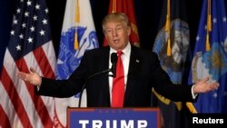 Kandidat presiden Partai Republik Donald Trump berpidato di Virginia Beach, Virginia (11/7). (Reuters/Gary Cameron)