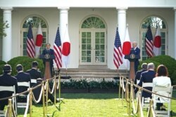 조 바이든 미국 대통령과 스가 요시히테 일본 총리가 지나달 워싱턴 백악관에서 정상회담에 이어 공동기자회견을 했다.