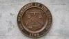 This May 4, 2021, photo shows the Department of the Treasury's seal outside the Treasury Building in Washington. 