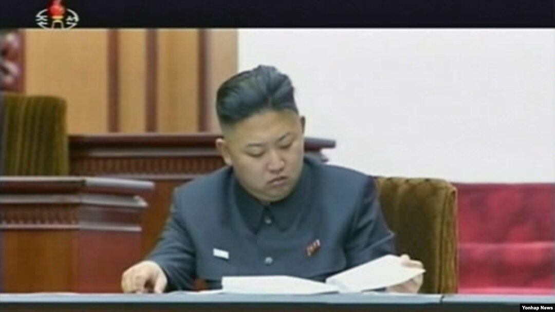 Pemimpin Korea Utara, Kim Jong Un, dalam sidang Majelis Tertinggi Rakyat Korut di Pyongyang (25/9).