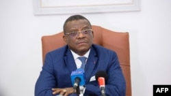 Cameroon's Prime Minister Joseph Dion Ngute listens during an interview with AFP in Yaounde on Oct. 3, 2019.