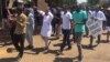 Doctors protesting in Harare ...