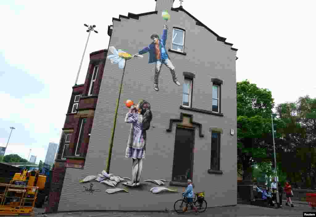 اثر هنری یک هنرمند فلسطینی در یک جشنوارۀ فرهنگی در بریتانیا &nbsp;