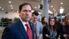 FILE - Then-Senator Marco Rubio speaks to reporters following a classified briefing on China, at the Capitol in Washington, Feb. 15, 2023.