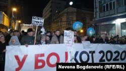 Antivladin protest u Beogradu, 8. februara 2020. (Foto: Nevena Bogdanović, RSE)