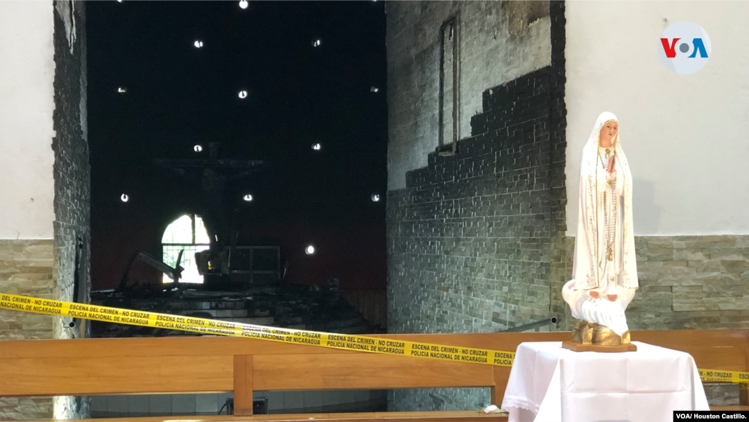 Capilla de la Sangre de Cristo en la Catedral de Managua, donde se produjo un incendio el viernes 31 de julio de 2020.