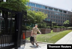 The British embassy is seen in Washington.