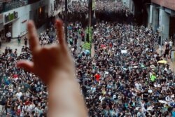 Anti-extradition bill protesters rally in Sha Tin district, Hong Kong, July 14, 2019.