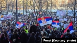 Protest studenata ispred Ministarstva prosvete (Foto: FoNet/Marko Dragoslavić)