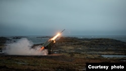 FILE - In this photo provided by the Royal Norwegian Navy, the Norwegian Army fires a National Advanced Surface-to-Air Missile System, or NASAMS, in Andoya, Norway, on May 10, 2023. Three NASAMS are included in a $2 billion proposed arms sale to Taiwan by the U.S.