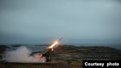 FILE - The Norwegian Army fires a National Advanced Surface-to-Air Missile System (NASAMS) in Andøya, Norway against a simulated threat during an exercise, May 10, 2023. (Royal Norwegian Navy)