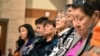 FILE - Elders from the Northern Cheyenne Tribe in Montana listen to speakers during a session for survivors of government-sponsored Native American boarding schools, in Bozeman, Montana, Nov. 5, 2023.