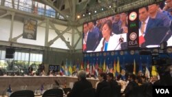 El secretario general de la OEA, Luis Almagro, dio la bienvenida a los participantes, a los que agradeció la presencia en el evento en que participan líderes de la región.