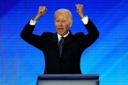Democratic presidential candidate Joe Biden speaks during a Democratic presidential primary debate at Saint Anselm College in Manchester, New Hampshire, Feb. 7, 2020.