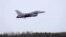 FILE - A F-16 fighter from the U.S. Air Force 510th Fighter Squadron is seen taking off at Amari air base, Estonia, March 26, 2015.