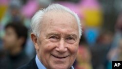 Cosmonaut Sigmund Jaehn, seen in this March 24, 2019 file photo, stands in front of the Cosmonaut Center in Chemnitz. Sigmund Jaehn cosmonaut, who became the first German in space has died. He was 82. 