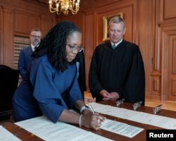 Judge Ketanji Brown Jackson is sworn in as an Associate Justice of the U.S. Supreme Court