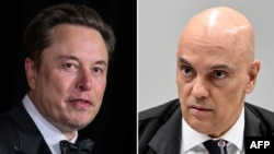 Chairman X, Elon Musk (kiri) dan Hakim Agung Brazil Alexandre de Moraes 