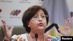 Tibias Lucena, presidenta del CNE de Venezuela.