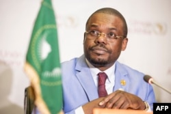 Director General of Africa Centers for Disease Control and Prevention (CDC) Jean Kaseya looks on as he conducts a press conference at the sidelines of the second day of the 37th Ordinary Session of the Assembly of the African Union in Addis Ababa on