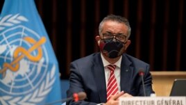 FILE - Tedros Adhanom Ghebreyesus, Director General of the World Health Organization (WHO) attends a session on the coronavirus disease (COVID-19) outbreak response of the WHO Executive Board in Geneva, Switzerland, Oct. 5, 2020.
