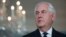 Secretary of State Rex Tillerson speaks during his meeting with Belgian Foreign Minister Didier Reynders at the State Department in Washington, Nov. 1, 2017. 