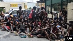 Un centre d'accueil temporaire des migrants, après l'assaut du 22 août contre la clôture séparant l'enclave espagnole de Ceuta du Maroc, le 22 août 2018.