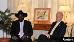 FILE: Then-Vice President Joe Biden meets with now-South Sudan President Salva Kiir in Nairobi. Taken 6.9.2010