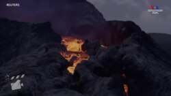 Lավայի ժայթքումը իսլանդական հրաբխից՝ անօդաչու սարքի կադրերում