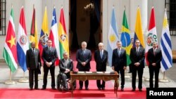 El presidente de Chile, Sebastián Piñera, y su homólogo colombiano, Iván Duque, son los impulsores de Prosur. Venezuela está en el centro de atención de los países reunidos el viernes 22 de marzo de 2019.