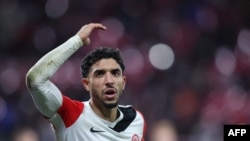 Omar Marmoush lors du match de Bundesliga entre le RB Leipzig et l'Eintracht Francfort à Leipzig le 15 décembre 2024. 