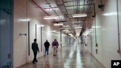 A hallway which winds through the Device Assembly Facility which houses 30 separate buildings at the Nevada Test Site in Mercury, Nev.