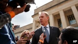 FILE - Acting Defense Secretary Patrick Shanahan talks to the media at the Pentagon, March 18, 2019.