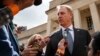 Acting Defense Secretary Patrick Shanahan talks to the media before the arrival of French Defense Minister Florence Parly at the Pentagon, March 18, 2019.