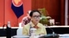 Menteri Luar Negeri RI Retno Marsudi memberikan konferensi pers secara virtual (courtesy: Kemlu RI)