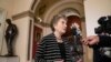 FILE - Rep. Jan Schakowsky, D-Ill., takes questions during a TV news interview before votes in the House, on Capitol Hill in Washington, May 10, 2019.