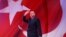 Turkish President Tayyip Erdogan greets supporters during an event ahead of the constitutional referendum in Istanbul, Turkey April 12, 2017. 