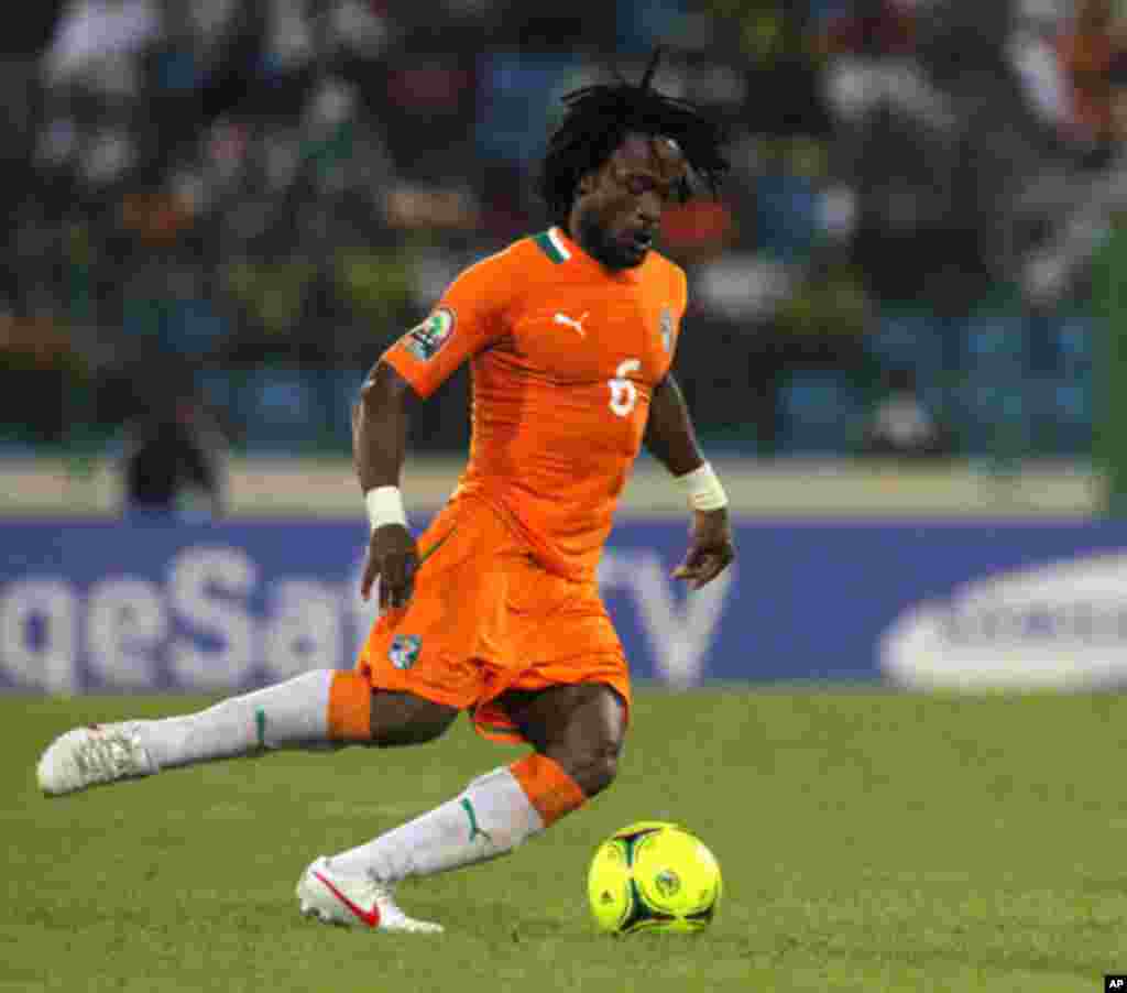 Jean-Jacques of Ivory Coast controls the ball during their African Nations Cup soccer match against Burkina Faso in Malabo