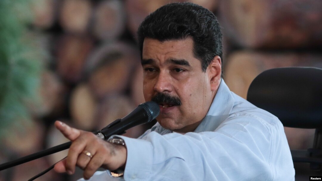 Venezuela's President Nicolas Maduro speaks during a visit to an industrial sawmill in Chaguaramas, Venezuela, Aug. 18, 2016. (Miraflores Palace/Handout)
