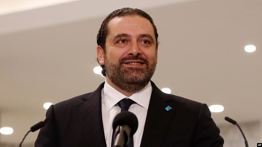 Perdana Menteri baru Lebanon, Saad Hariri berbicara kepada media di istana Presiden di Baabda, Beirut timur, Lebanon, awal bulan lalu (foto: dok).