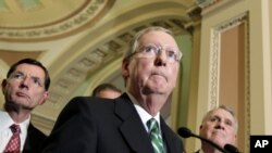 Senate Minority Leader Mitch McConnell talks about President Obama's job bill, Oct. 4, 2011