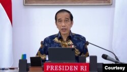 Presiden Jokowi dalam Ratas di Istana Kepresidenan , Jakarta, Senin (6/9) mengatakan pemerintah mewaspadai varian baru Corona, Varian Mu agar tidak masuk ke Indonesia (biro Setpres)