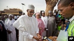 Muhammadu Buhari le 28 mars 2015, jour de l'élection présidentielle au Nigeria. (AP Photo/Ben Curtis)