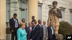 Angela Merkel et Hailemariam Desalegn, Addis-Abeba, le 11 octobre 2016. 