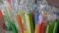 FILE - Wrapped plastic straws at a bubble tea cafe in San Francisco, July 17, 2018. A law signed Thursday by Gov. Jerry Brown makes California the first state to bar full-service restaurants from automatically giving out single-use plastic straws. It takes effect next year.