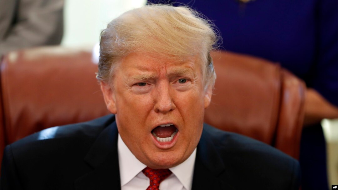 FILE - President Donald Trump speaks during a meeting in the Oval Office of the White House, in Washington, Jan. 31, 2019.