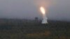 An air defense missile system flies during a military exercises on training ground "Telemba," about 80 kilometers (50 miles ) north of the city of Chita during the military exercises Vostok 2018 in Eastern Siberia, Russia, Sept. 12, 2018. 